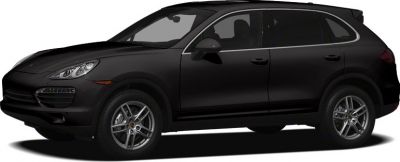 Black SUV with side profile, alloy wheels, and tinted windows.