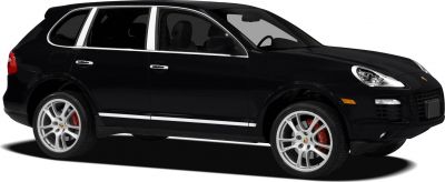 Side profile of black SUV with alloy wheels and sleek design