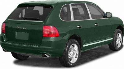 Rear view of SUV with dual exhaust and distinct taillights