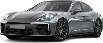 Luxury sports sedan with LED headlights and multi-spoke wheels