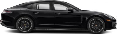 Sleek black sedan side profile with multi-spoke rims