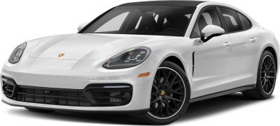 White luxury sedan with LED headlights and black multi-spoke alloy wheels