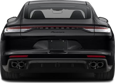 Rear view with quad exhaust tips and LED tail light bar