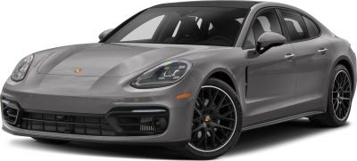 Front and side view with sleek headlights and sporty black alloy wheels