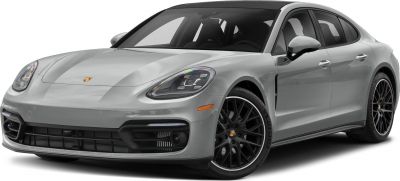 Aerodynamic front design with LED headlights and black multi-spoke wheels