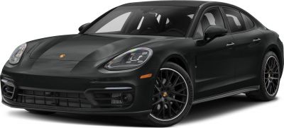Luxury black sports sedan with LED headlights and alloy wheels