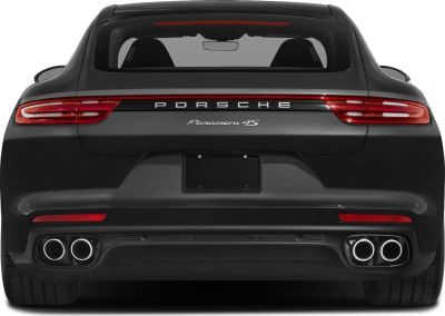 Rear view with quad exhaust tips and connected LED tail lights