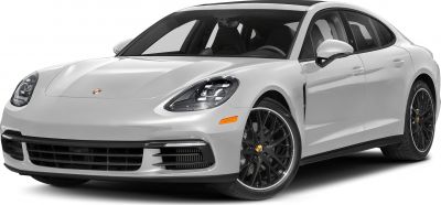 Luxury sedan front and side view with LED headlights and black alloy wheels