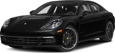 Black luxury sedan with LED headlights and multi-spoke alloy wheels