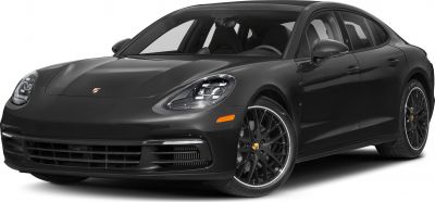 Front three-quarter view with prominent headlights and black sporty wheels