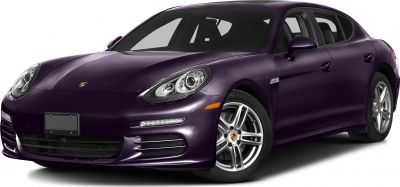 Luxury sedan with distinctive headlights and alloy wheels, front-side view