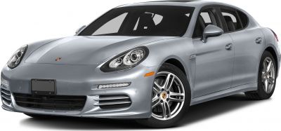 Luxury sports sedan front-side view with LED daytime running lights and alloy wheels