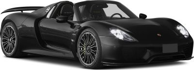 Black hybrid supercar with aerodynamic body and intricate sport wheels