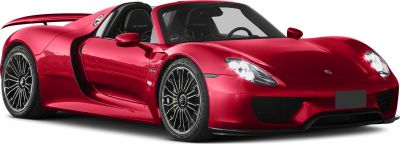 Red convertible with aerodynamic body and prominent wheel design