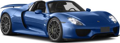 Front side view of a hybrid sports car with aerodynamic design and alloy wheels