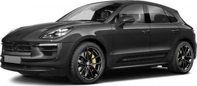 Sporty aerodynamic black SUV with alloy wheels and LED lighting