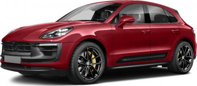 Front-side view of red SUV with sporty alloy wheels
