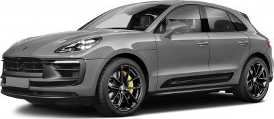 LED headlights and black alloy wheels with yellow brake calipers