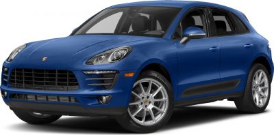 Close-up of blue SUV front with distinct headlights and grille
