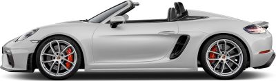 Convertible sports car side profile with alloy wheels and aerodynamic elements