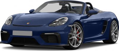 Front angled view of blue convertible with sporty design and alloy wheels