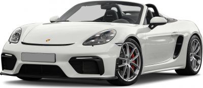 Front angled view of a convertible sports car with LED headlights and alloy wheels