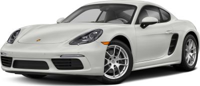 Front angle of a white sports coupe with aerodynamic design and distinct headlights