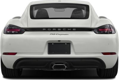 Rear view with distinctive taillights and centered exhaust pipe