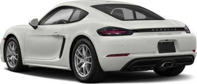 Rear profile with aerodynamic design, tail lights, rear exhaust, and side air vent.