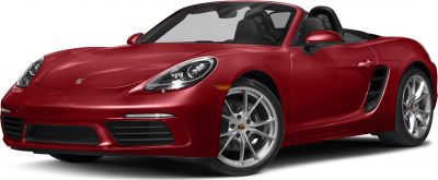 Red convertible with distinctive headlights and sporty alloy wheels