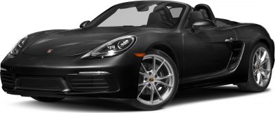 Front side view of a convertible sports car with alloy wheels