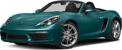 Front-side view of a convertible sports car with sleek headlights and alloy wheels
