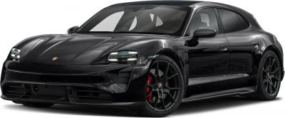 Black electric vehicle with modern LED headlights and sporty wheels