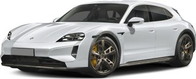 White electric crossover with LED headlights and sporty alloy wheels