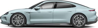 Side profile of electric sedan with aerodynamic body and alloy wheels