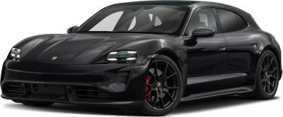 Black electric coupe with modern headlights and sporty wheels