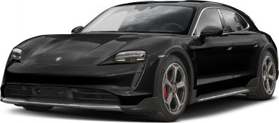 Front view of a sleek electric vehicle with aerodynamic design and modern headlights