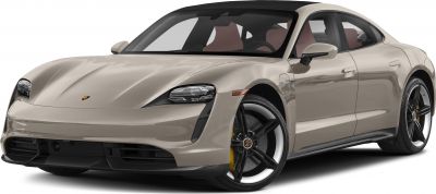 Front-side view of electric sedan with LED headlights and black alloy wheels