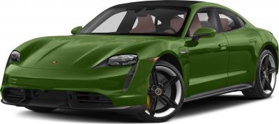 Sloping aerodynamic front and sporty alloy wheels of electric sedan