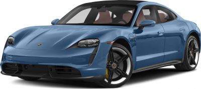 Sleek electric sports sedan front view with distinctive LED headlights and alloy wheels