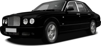Luxury sedan front and side profile with distinctive grille and headlights