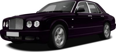 Front and side exterior view of a luxury sedan with distinctive grille and alloy wheels