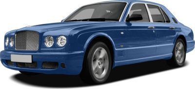 Luxury sedan front three-quarter view with chrome grille and classic design