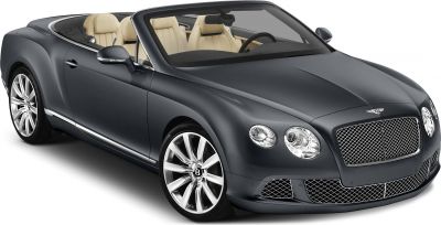 Luxury convertible with beige leather interior and sleek matte finish.