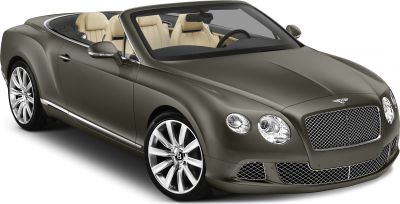 Luxury convertible with beige leather seats and chrome multi-spoke wheels