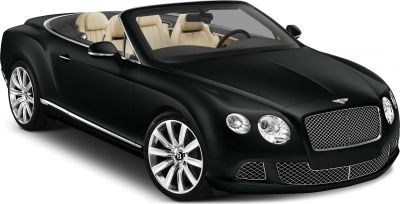 Convertible luxury vehicle with chrome mesh grille and beige leather interior