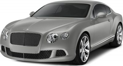 Silver luxury sports coupe with mesh grille and LED headlights