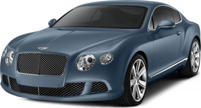 Front angled luxury coupe with dual round headlights and mesh grille