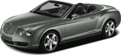 Convertible car with dual round headlights and five-spoke alloy wheels