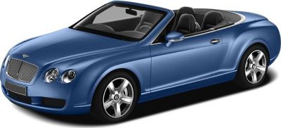 Blue luxury convertible with round headlights and distinctive wheels